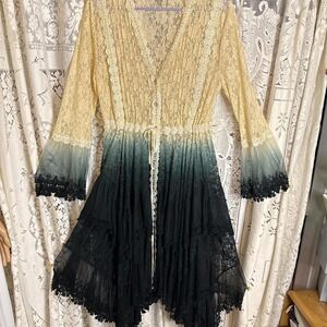 Unbranded Ombre fairy-core lace dress, button down, small